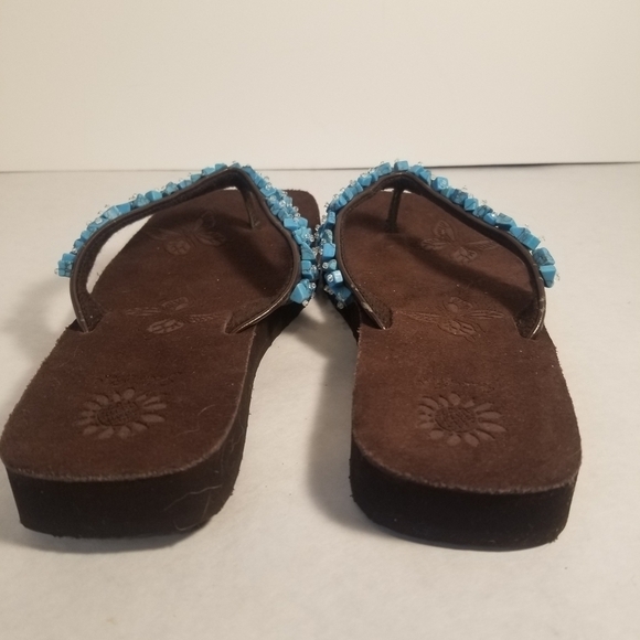 Yellow Box Turquoise beaded sandals - Picture 3 of 5